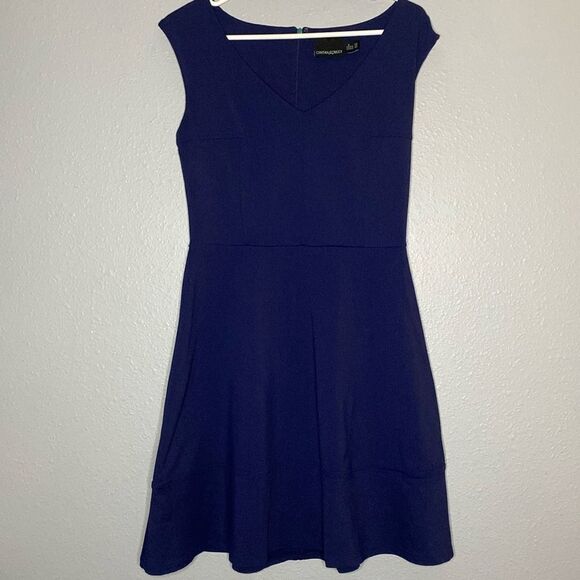 Cynthia Rowley Fit Flare Dress Navy Royal Blue  Sleeveless Size Medium - Picture 1 of 12